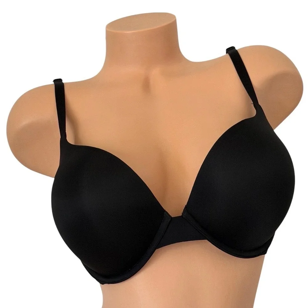 Victoria's Secret 36D T-shirt Bombshell Add 2 Cups Push Up Plunge Bra Black